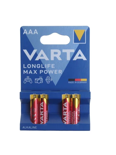 Батарейка AAA LR03 1.5V блистер 4шт. Alkaline Longlife Max Power VARTA