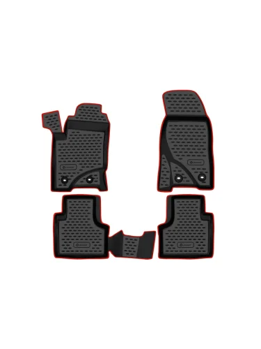 Коврики в салон CHEVROLET NIVA 2009-2020 LADA NIVA I Travel 2020- внед. 4 шт. (красный кант полиуретан) Шевроле Нива