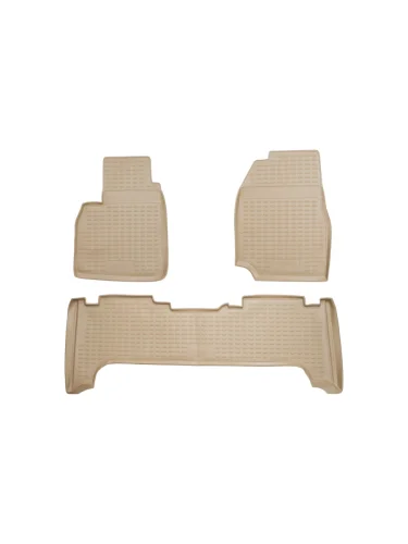 Коврики в салон TOYOTA Land Cruiser 100 1998-2007  3 шт. (полиуретан  бежевые)  Тойота Ленд крузер