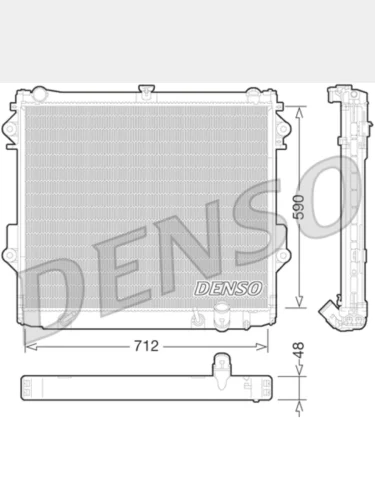 Радиатор TOYOTA Land Cruiser 200 (08-15) охлаждения двигателя DENSO