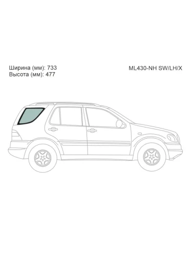 Стекло кузова боковое (не опускное) (Справа Цвет зеленый) Mercedes-Benz M-Class 97-05