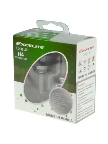 Лампа 12V H4 6055W P43t до 3200K (2шт.) Long Life EXCELITE
