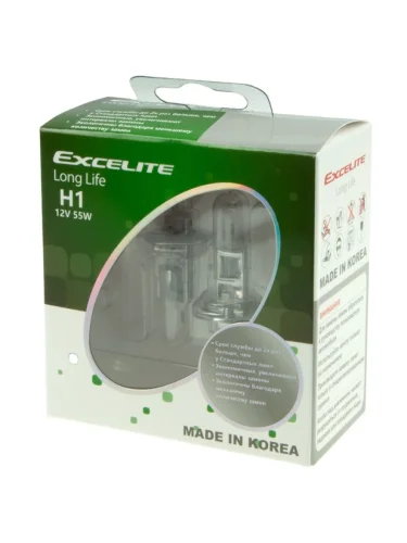 Лампа 12V H1 55W P14.5s до 3200K (2шт.) Long Life EXCELITE