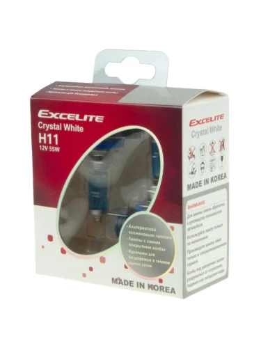 Лампа 12V H11 55W PGJ19-2 4300K (2шт.) Crystal White EXCELITE