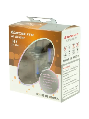 Лампа 12V H7 55W PX26d до 3100K (2шт.) All Weather EXCELITE