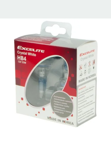Лампа 12V HB4(9006) 51W P22d (2шт.) Crystal White EXCELITE