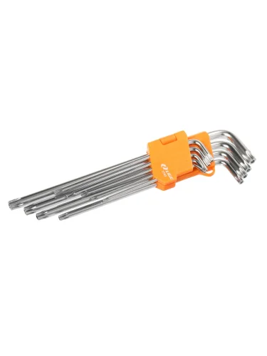 Набор ключей TORX Г-образных Т10Н-T50H длинных 9 предметов с держателем LIGE