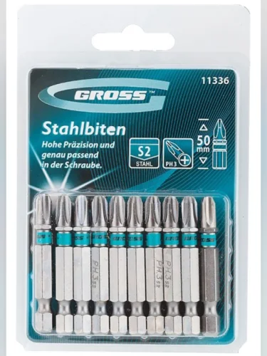 Набор бит РН3х50  сталь S2  10шт. GROSS