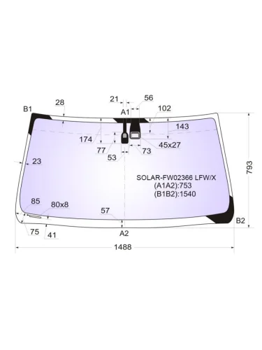 Стекло лобовое (Атермальное Датчик дождя) Toyota Land Cruiser Prado (J120) 02-07 Lexus GX 02-09