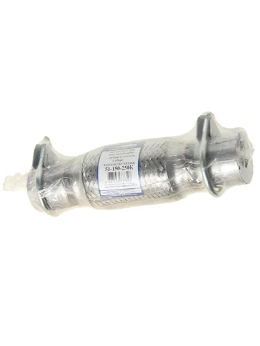Гофра глушителя 51x150х250 с трубами в 3-ой оплетке innerbraid c хомутами TRANSMASTER