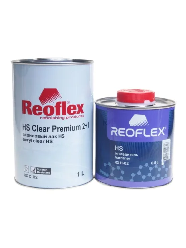 Лак акриловый 2К HS 1л с отвердителем HS 0.5л REOFLEX