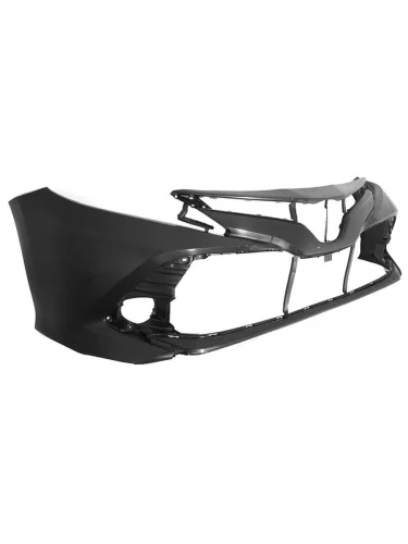 Передний бампер SAT (Цвет: Чёрный металлик 218) Toyota Camry XV70 дорестайлинг (2017-2021)