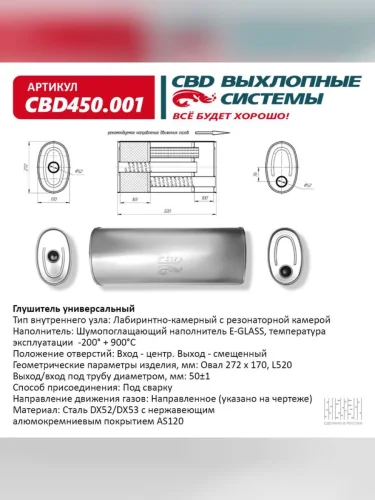 Глушитель универсальный CBD
