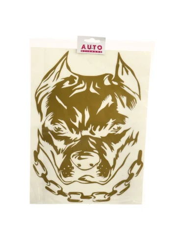 Наклейка виниловая вырезанная Pitbull (цепь) 25х33см золото AUTOSTICKERS