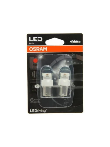 Лампа светодиодная 12V P21W BA15s блистер (2шт.) Red OSRAM