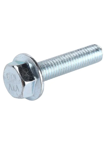 Болт М8х1.25х35 с шестигранной головкой, фланцем и насечками, к.п. 10.9, оцинкованная сталь