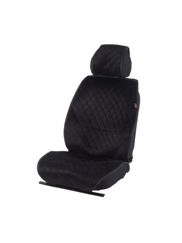 Накидка на сиденье алькантара стеганая черная (4 предм.) (2шт.) Alcantara Luxe PREMIER