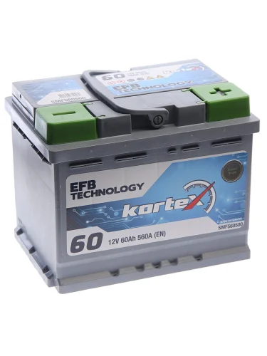 Аккумулятор KORTEX EFB 60Ач обратная полярность