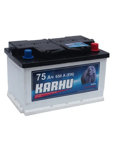 Аккумулятор KARHU 75Ач обратная полярность низкий