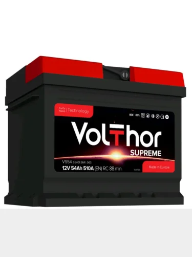 Аккумулятор VOLTHOR Supreme 54Ач обратная полярность,низкий