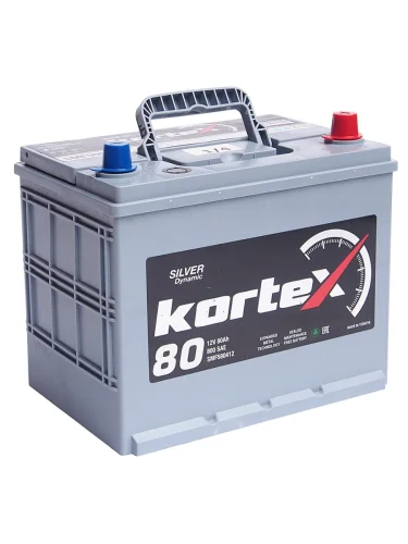 Аккумулятор KORTEX SILVER Dynamic ASIA 80Ач обратная полярность
