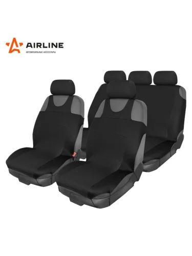 Авточехлы (майка) полиэстер черные (8 предм.) AIRLINE