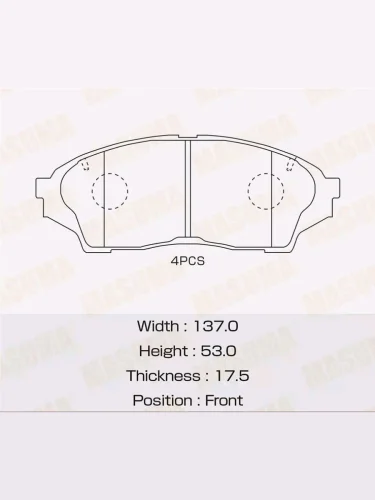 Колодки тормозные TOYOTA Cresta (96-01) передние (4шт.) MASUMA