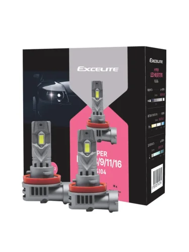 Лампа светодиодная 1224V H8H9H11H16 PGJ19-123 +250% 6000K (2шт.) Led Cool White Hyper EXCELITE