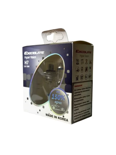 Лампа 12V H7 55W PX26d +150% до 3600K (2шт.) Hyper Vision EXCELITE