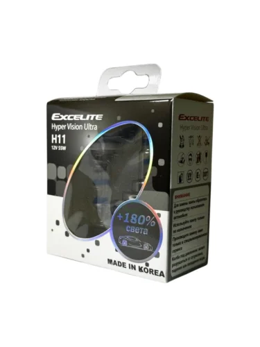 Лампа 12V H11 55W PGJ19-2 +180% до 3600K (2шт.) Hyper Vision Ultra EXCELITE