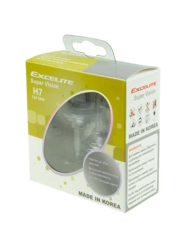 Лампа 12V H7 55W PX26d +50% до 3200K (2шт.) Super Vision EXCELITE