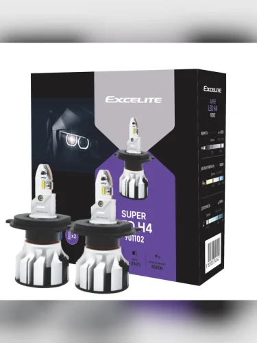 Лампа светодиодная 1224V H4 P43t +250% 6000K (2шт.) Led Cool White Super EXCELITE