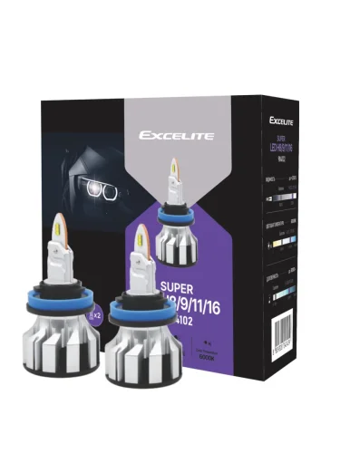 Лампа светодиодная 1224V H8H9H11H16 PGJ19-123 +250% 6000K (2шт.) Led Cool White Super EXCELITE