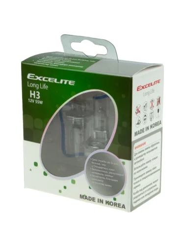 Лампа 12V H3 55W PK22s до 3200K (2шт.) Long Life EXCELITE