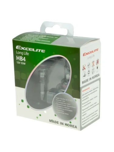 Лампа 12V HB4(9006) 51W P22d до 3200K Long Life (2шт.) EXCELITE